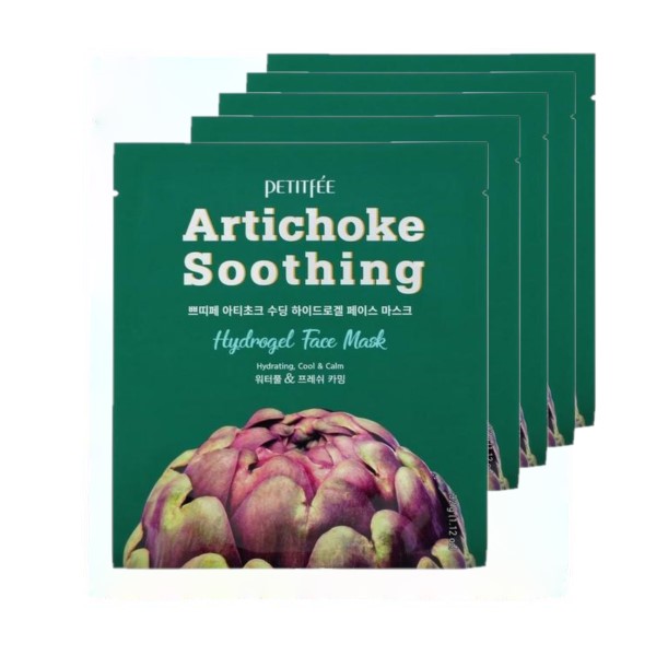 PETITFEE - Artichoke Soothing Hydrogel Mask Pack (1pak 5stukken) Top Merken Winkel